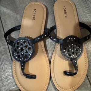 Torrid Black and Tan Sandals